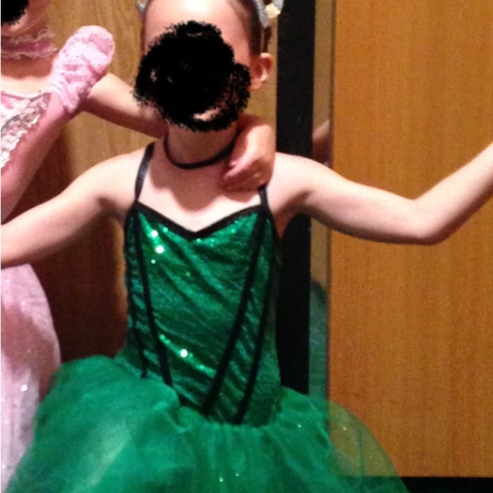 Emerald Green Dance Costume with Sparkle